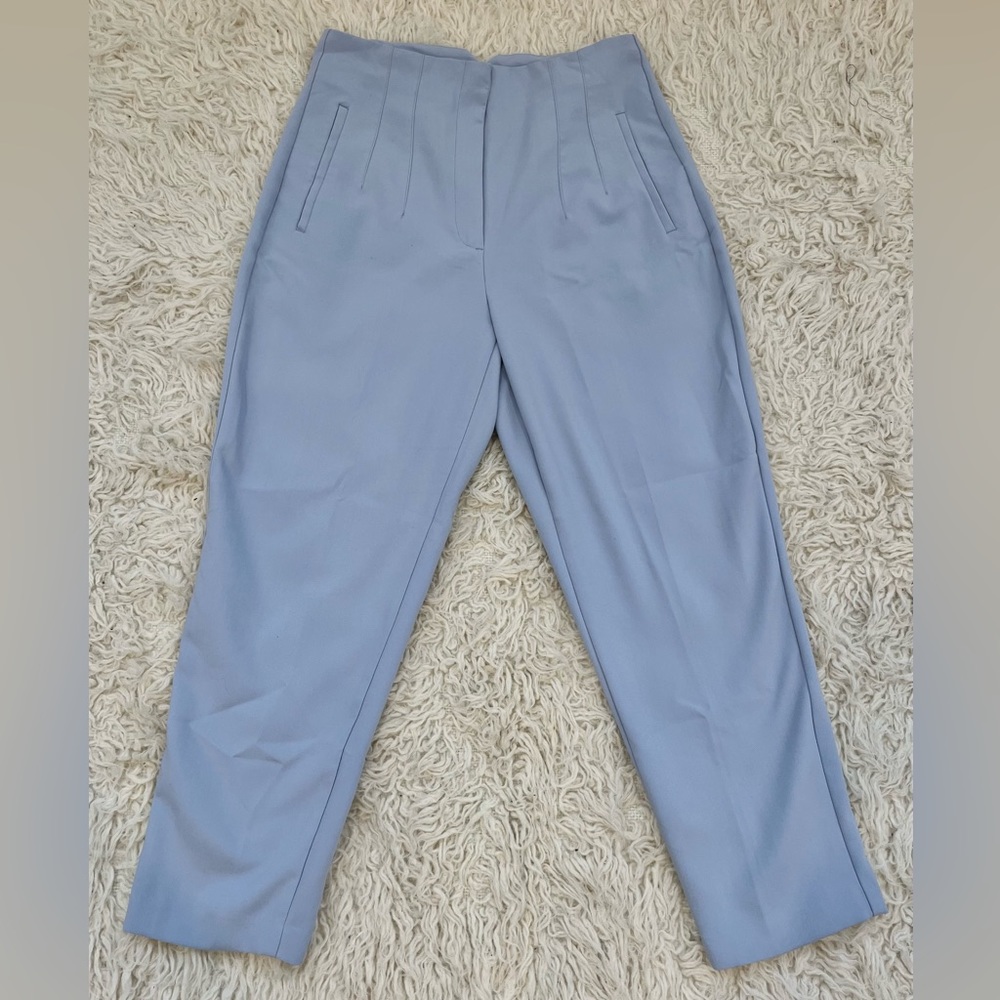 Zara "Pants With A High Waist" | Women's Light Blue Slacks